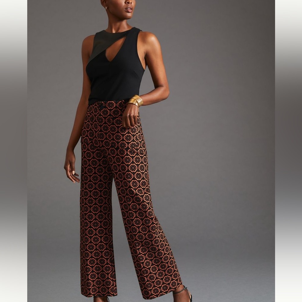 The Colette Cropped Wide Leg Ponte Pants by Maeve